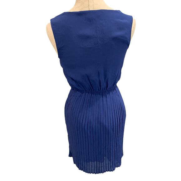 Small Be Bop Blue Dress Pullover Sleeveless Pleated Skirt Sheer Junior - Picture 6 of 9
